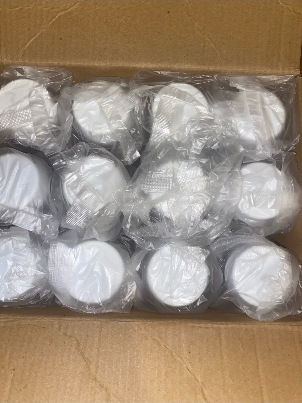 White Plastic Jar Bulk Pack of 12 12oz - Sealed Lids brand new